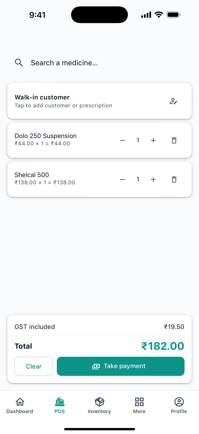 POS in the app