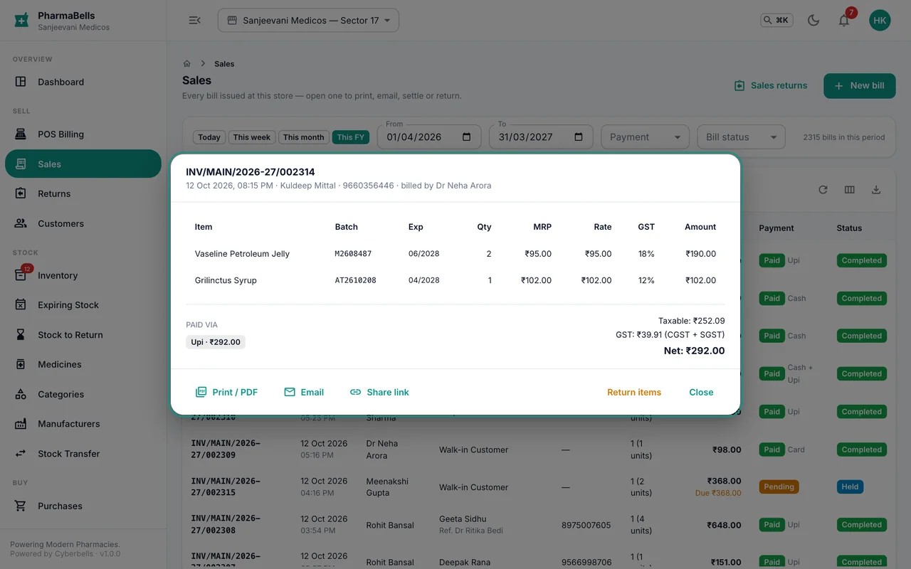 An invoice